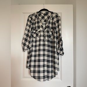 Torrid Harper Tunic Plaid Blouse Size 1
